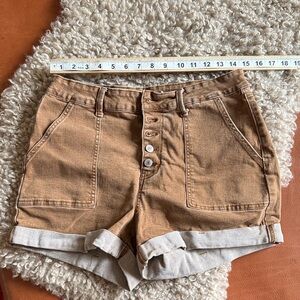 Casual Tan Jean Shorts for Women